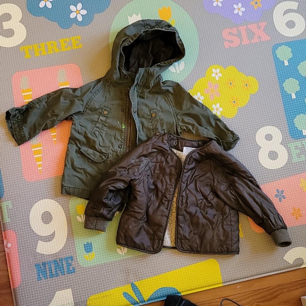 Zara kids 12/18 army Green coat